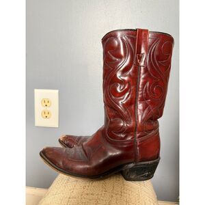 Vintage Acme Oxblood Leather Cowboy Boots | Size Men's 7/Women's 9 | Western